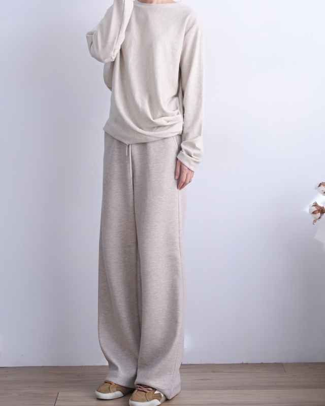 韓 綁帶微毛料小直筒褲 3色 size