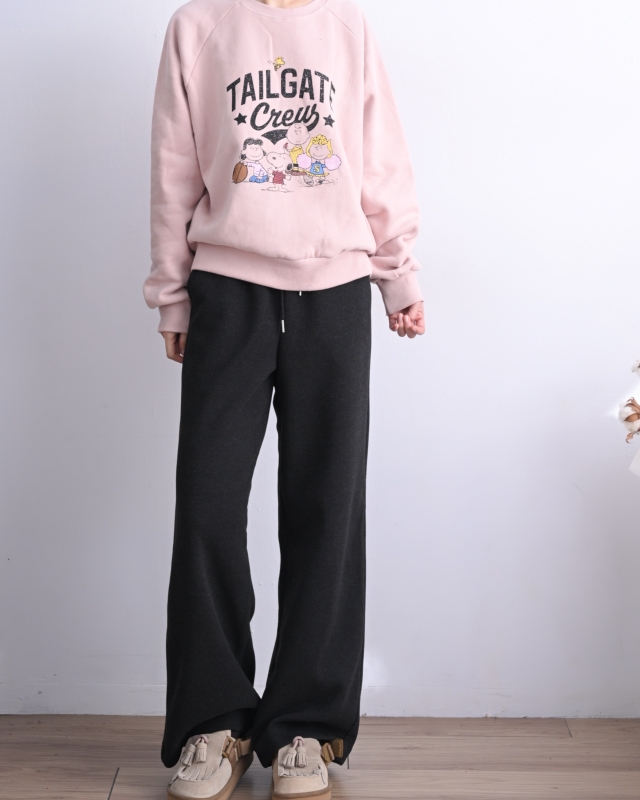 韓 綁帶微毛料小直筒褲 3色 size