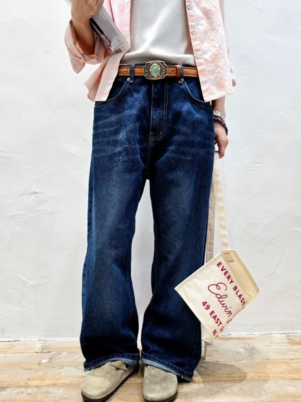 韓 大腿刷色牛仔褲 size