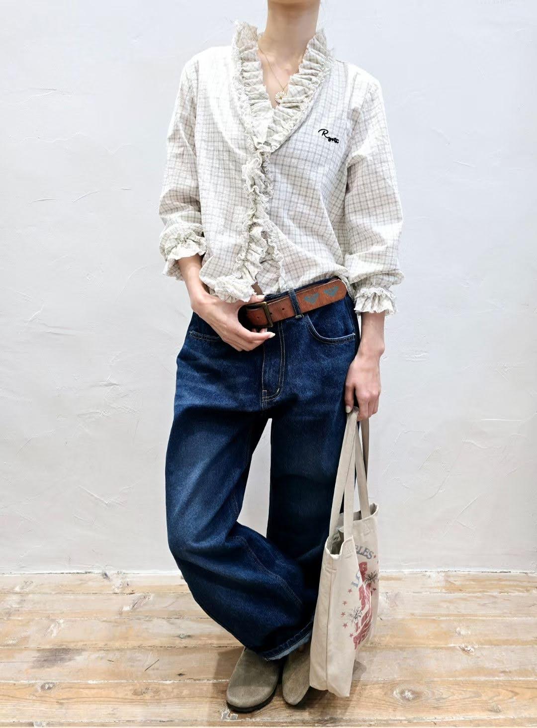 韓 大腿刷色牛仔褲 size