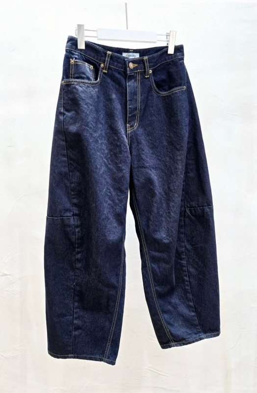 韓 深藍牛仔褲