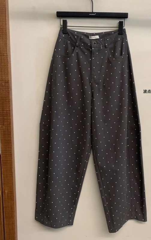 韓 白細點點寬褲 3色 size
