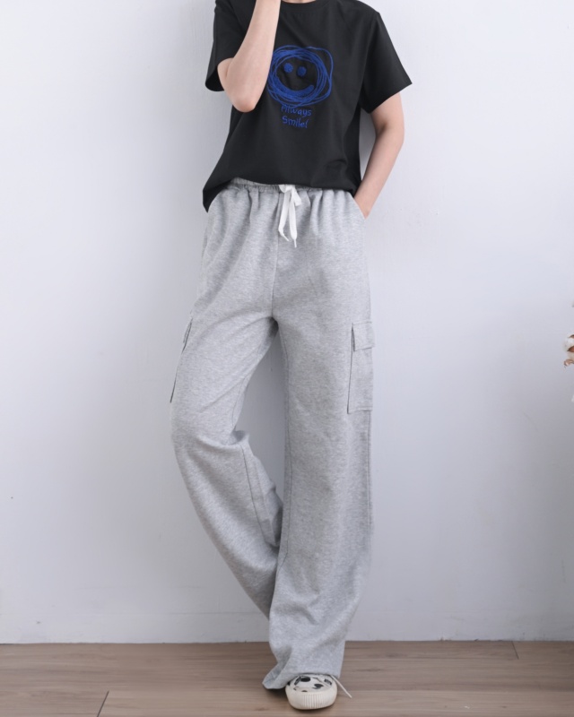 韓 棉質側口袋休閒褲 2色 size