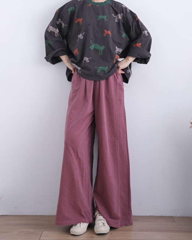 韓 仿舊刷色休閒寬褲 3色 size