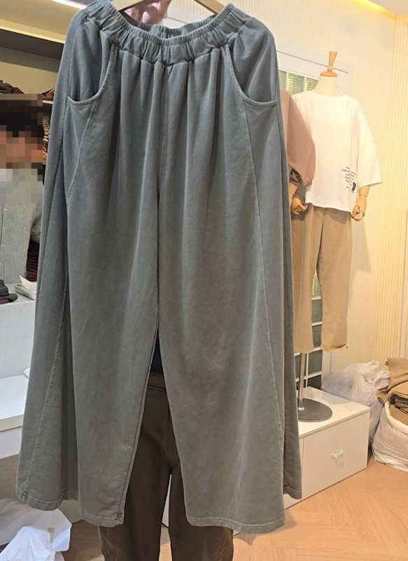 韓 仿舊刷色休閒寬褲 3色 size