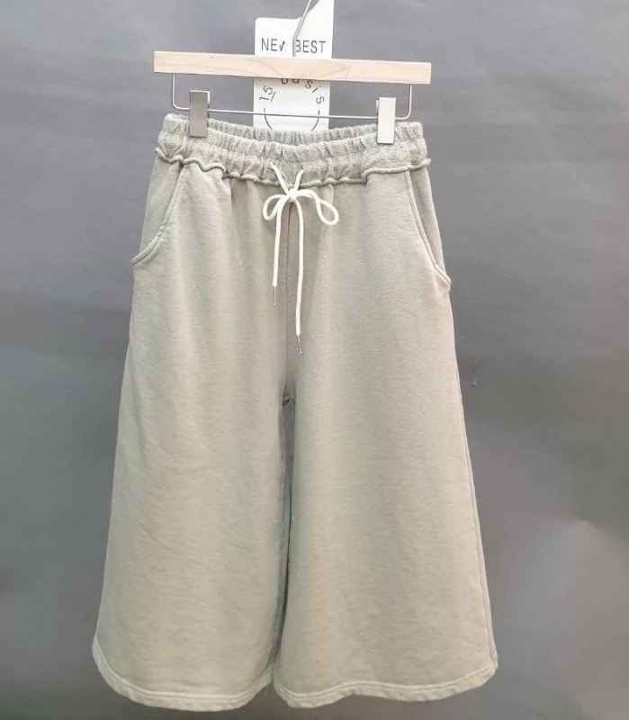 韓 綁帶七分小寬褲 3色 size