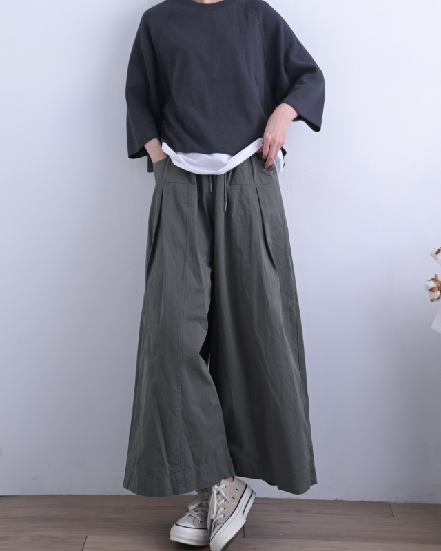 韓 綁帶素色九寬褲 3色 size