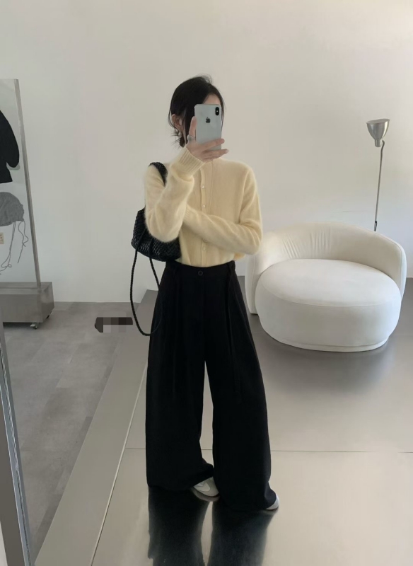 韓 前抓褶細綁帶寬褲 6色