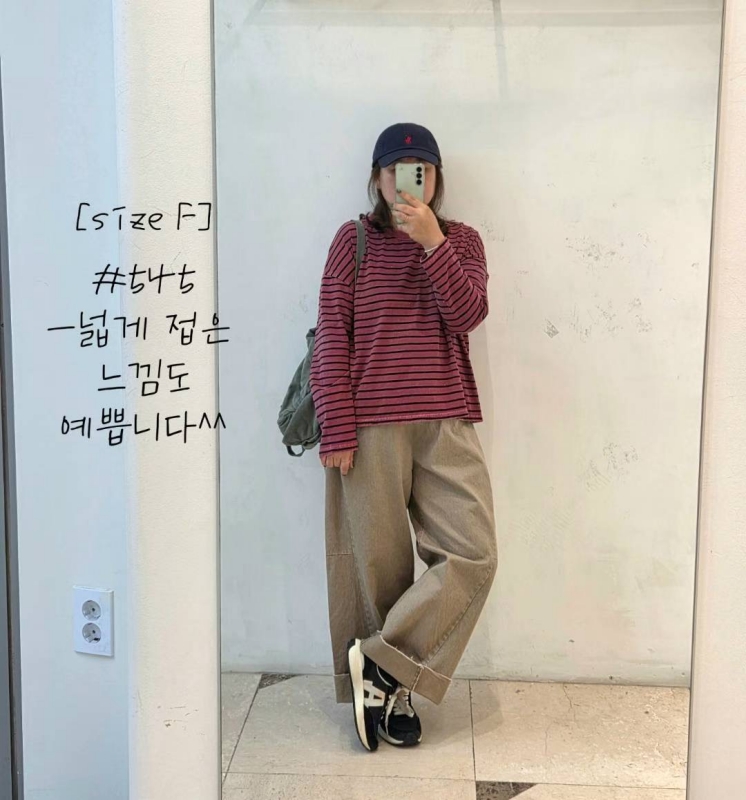 韓 腰鬆緊前打折寬褲 3色