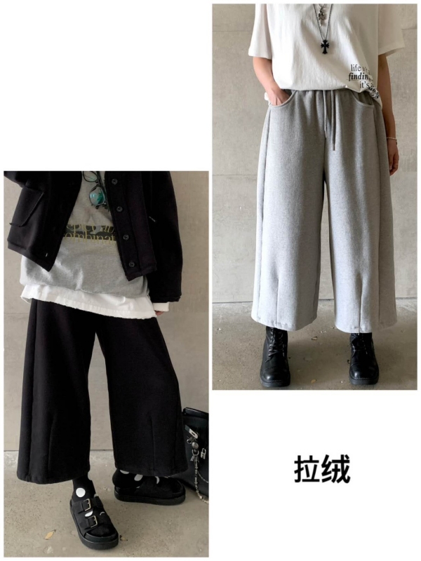 韓 素色八分休閒褲 2色