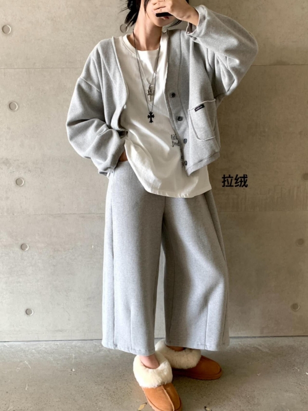 韓 素色八分休閒褲 2色