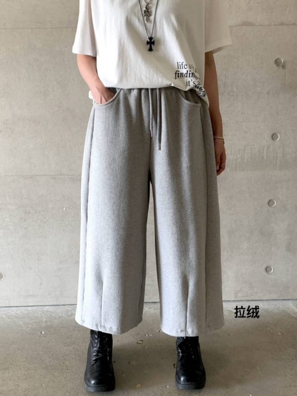 韓 素色八分休閒褲 2色