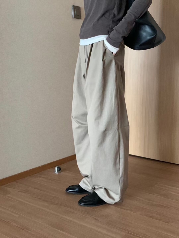 韓 前打折造型彎褲 2色