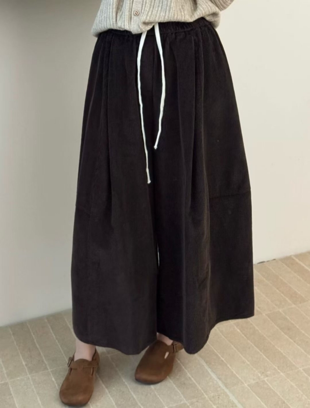 韓 條絨寬褲 8色 size