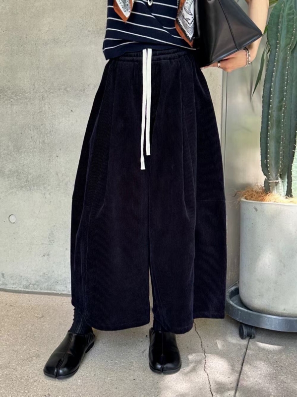 韓 條絨寬褲 8色 size
