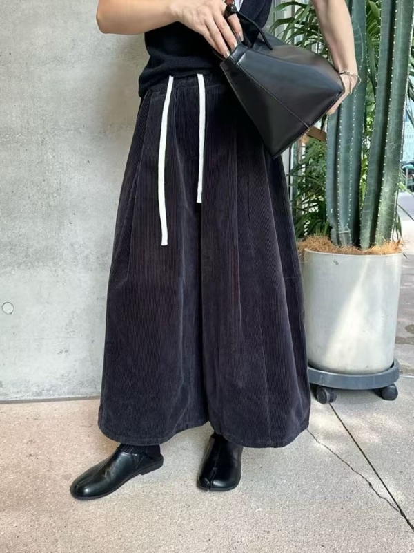 韓 條絨寬褲 8色 size