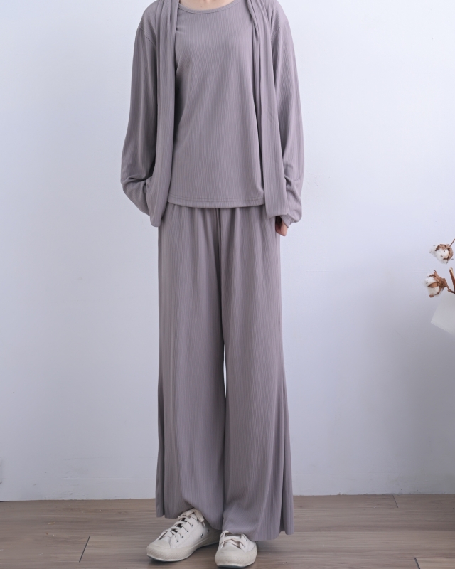 韓 細壓紋小寬褲 2色 size