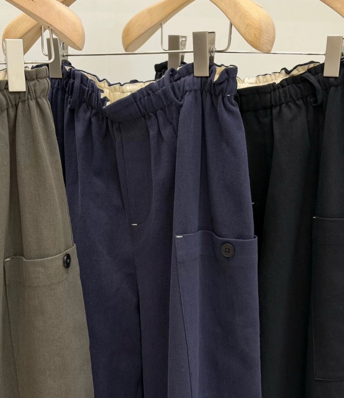 韓 側口袋腰鬆緊寬褲 3色 size