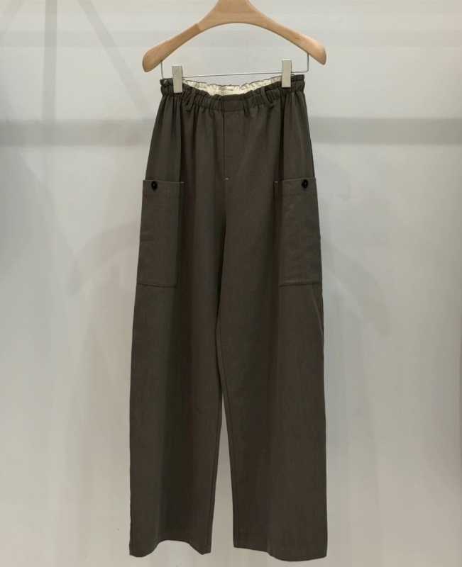 韓 側口袋腰鬆緊寬褲 3色 size