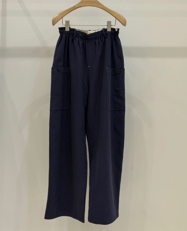 韓 側口袋腰鬆緊寬褲 3色 size