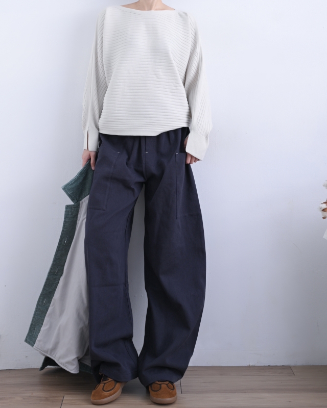 韓 側口袋腰鬆緊寬褲 3色 size