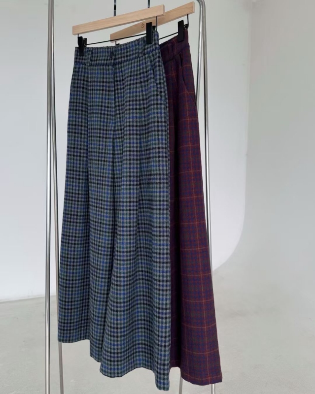 韓 格文大寬褲 2色