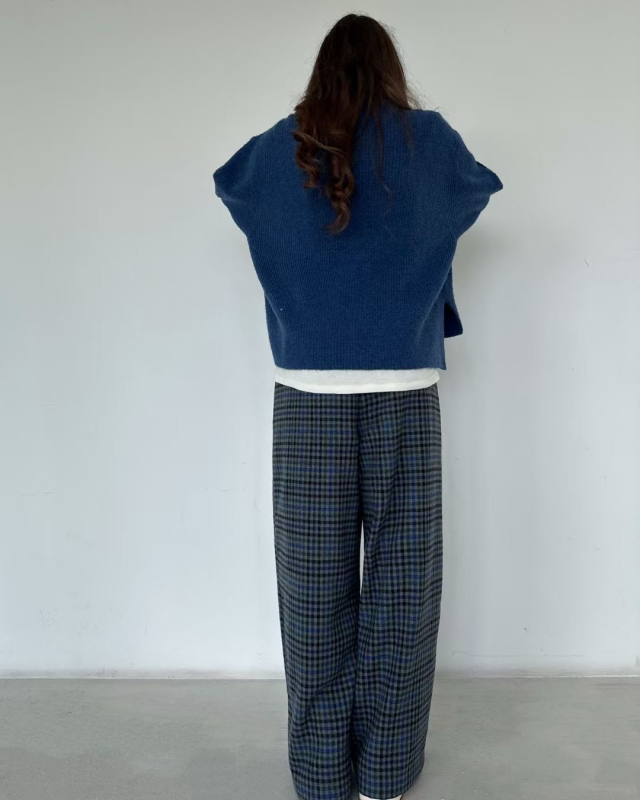 韓 格文大寬褲 2色