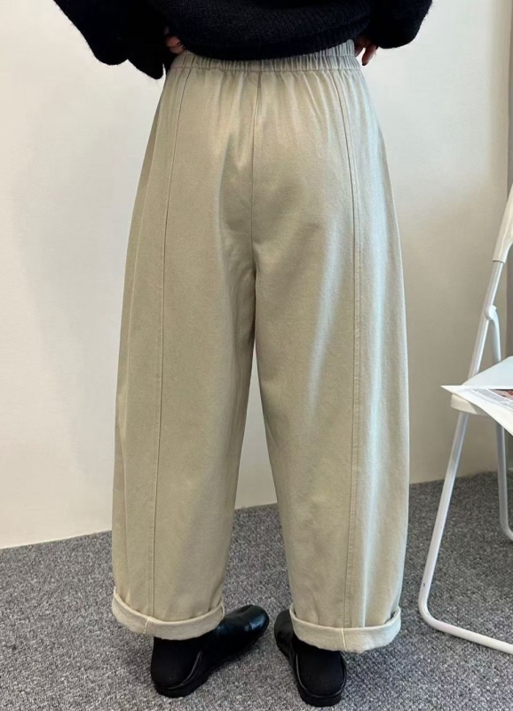 韓 小圓牌素色寬褲 3色 size