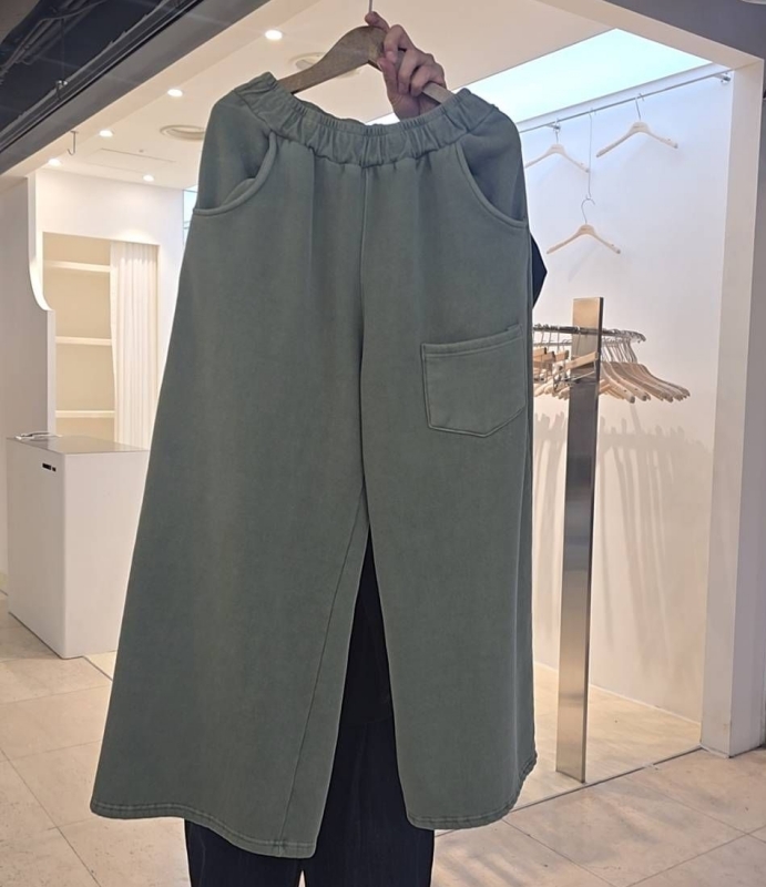 韓 前口袋舒服綿寬褲 3色 size