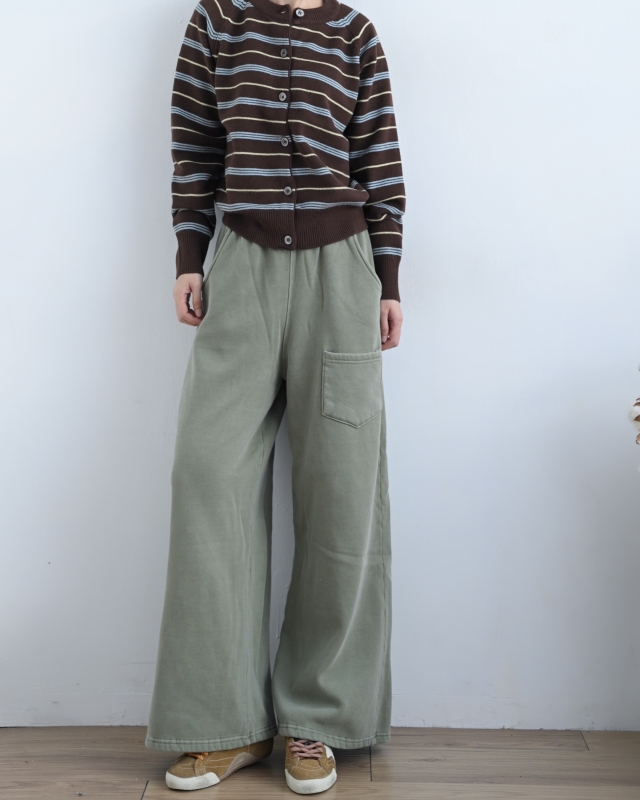 韓 前口袋舒服綿寬褲 3色 size