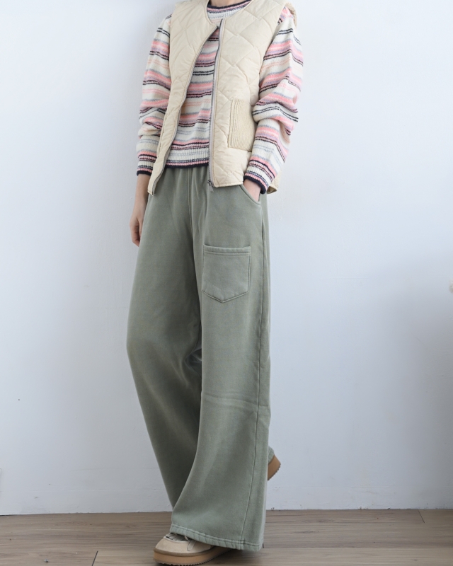 韓 前口袋舒服綿寬褲 3色 size