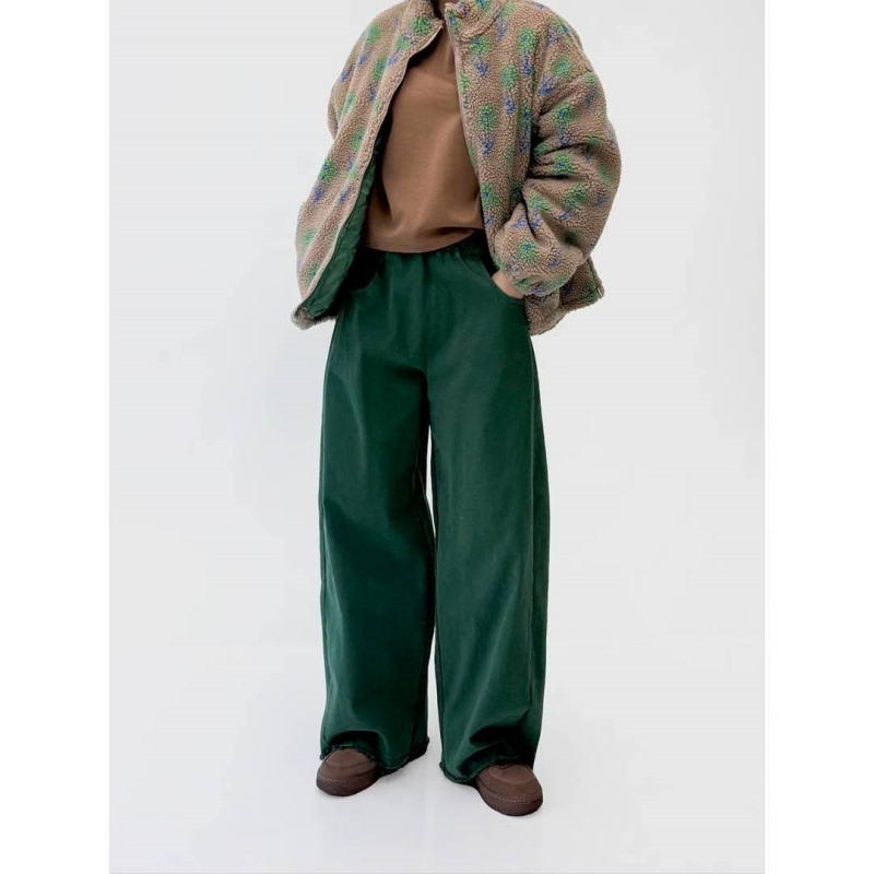 韓 下鬚鬚素色寬褲 7色 size