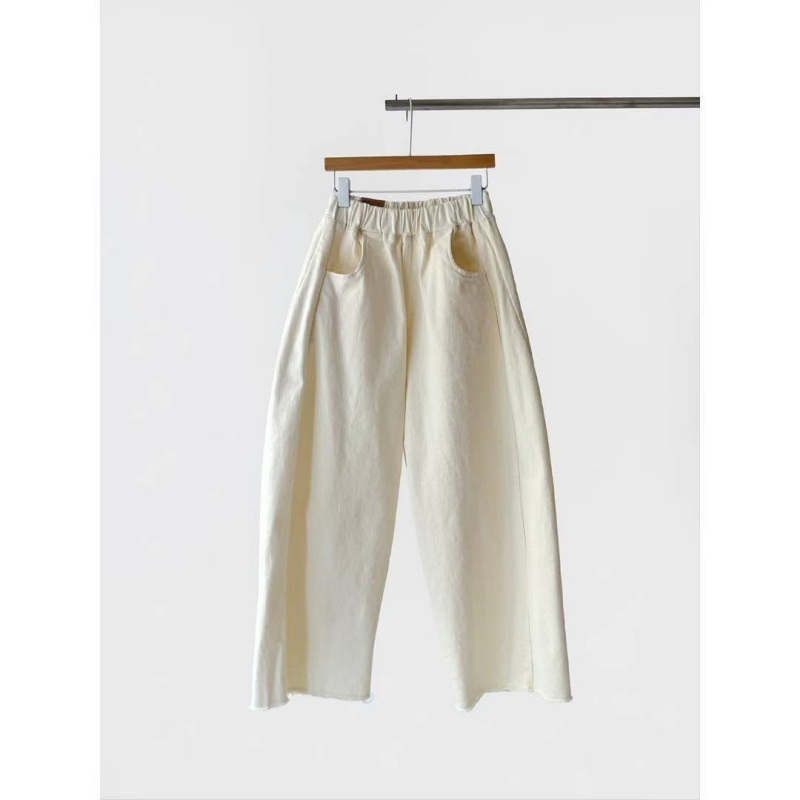 韓 下鬚鬚素色寬褲 7色 size