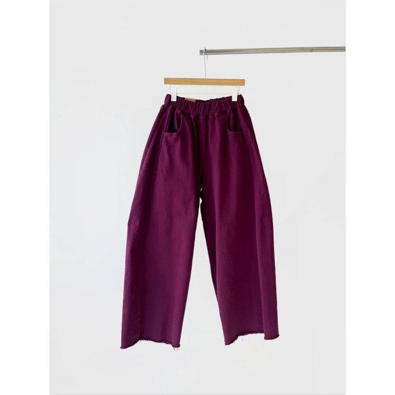 韓 下鬚鬚素色寬褲 7色 size