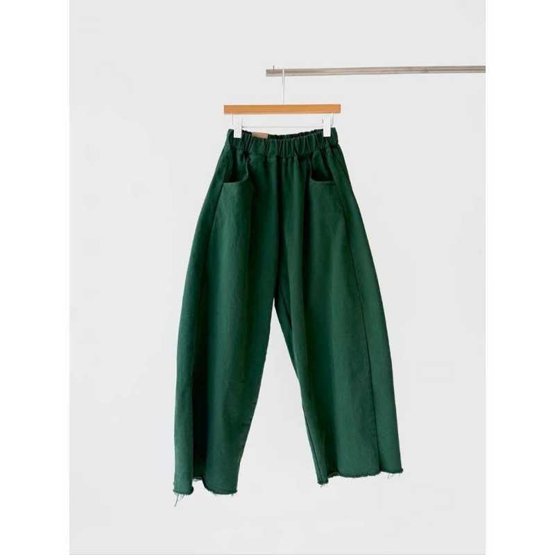 韓 下鬚鬚素色寬褲 7色 size