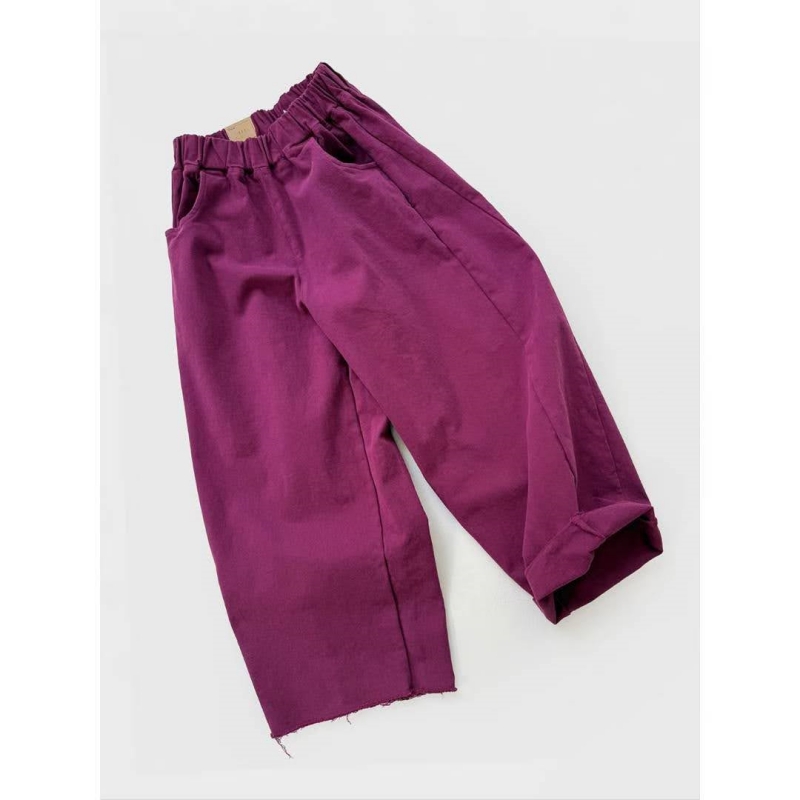 韓 下鬚鬚素色寬褲 7色 size