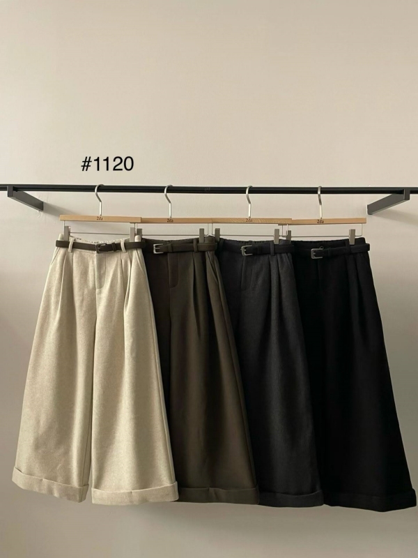 韓 小反摺九分寬褲 4色