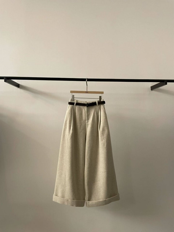 韓 小反摺九分寬褲 4色