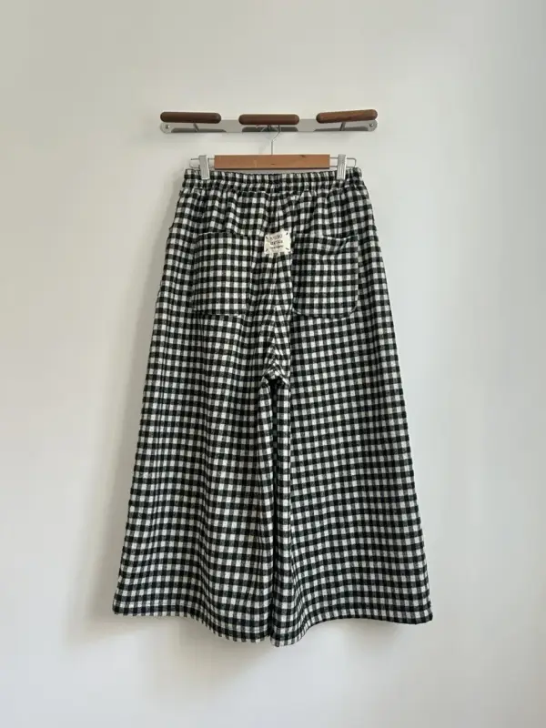 韓 小標格文寬褲裙 3色 size