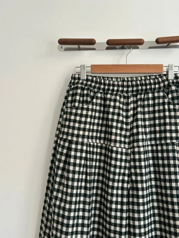 韓 小標格文寬褲裙 3色 size