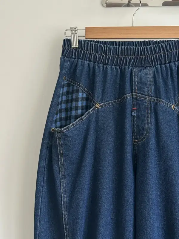 韓 格文口袋小寬褲 2色