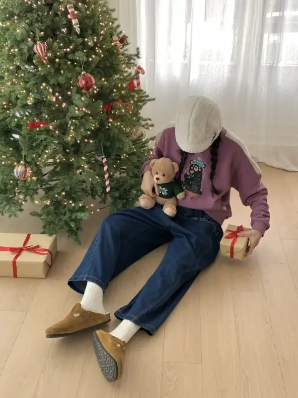 韓 格文口袋小寬褲 2色