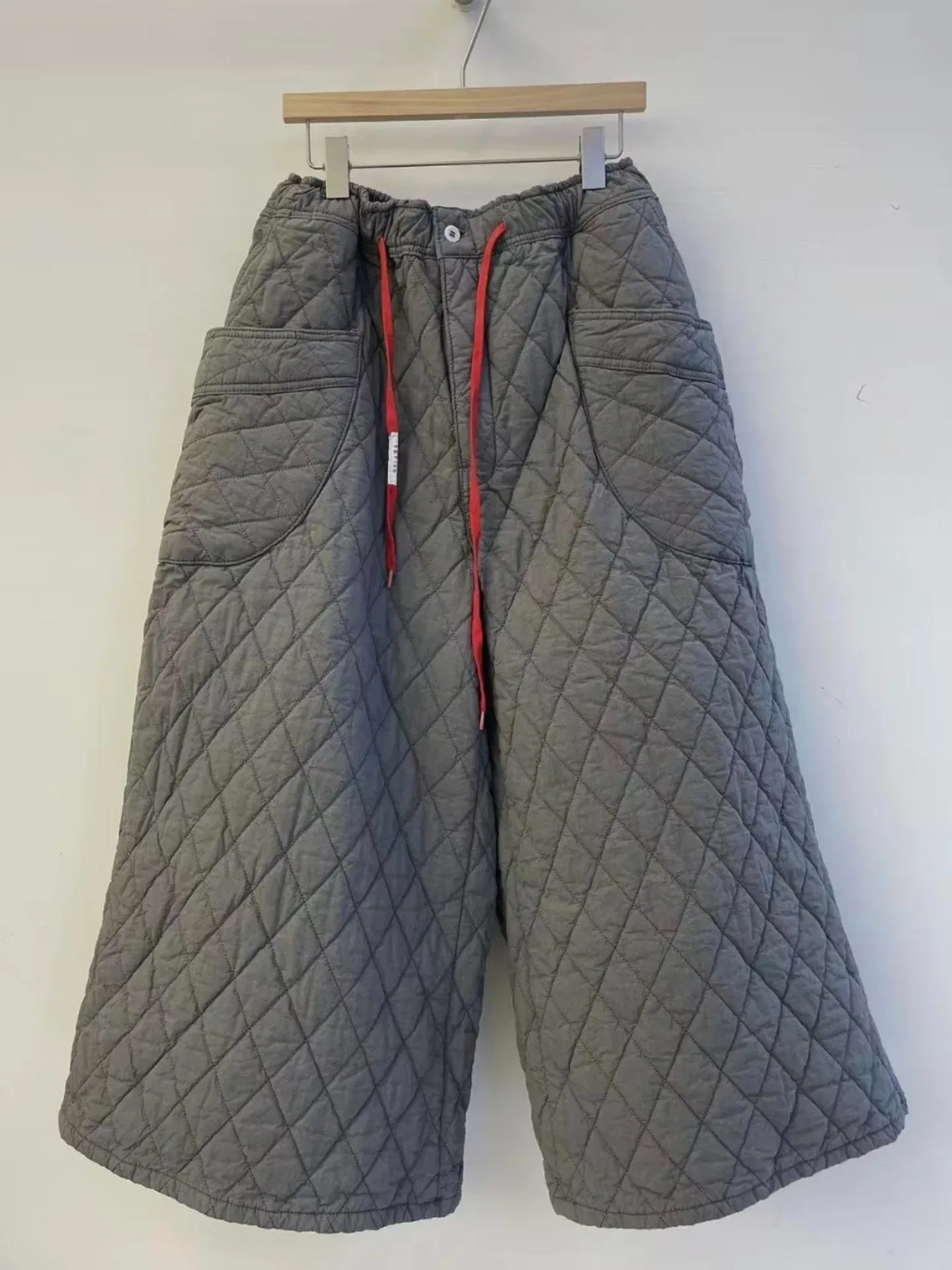 韓 壓紋綁帶寬褲 3色