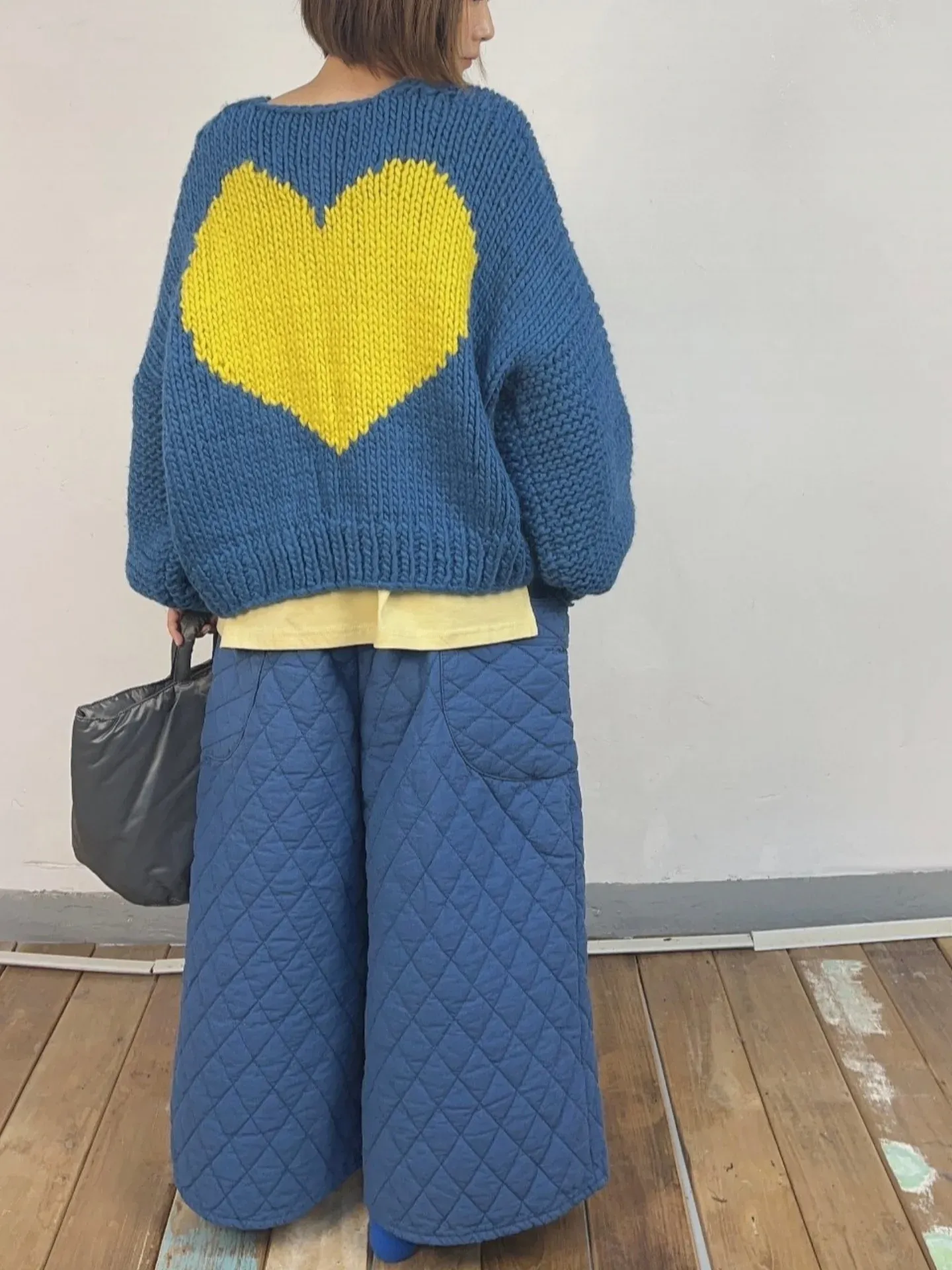 韓 壓紋綁帶寬褲 3色