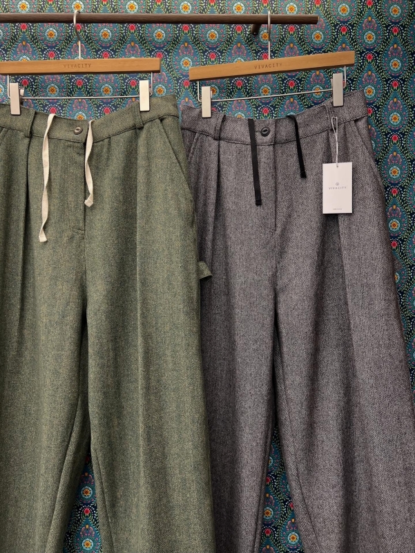 韓 混色綁帶前打折褲 2色 size