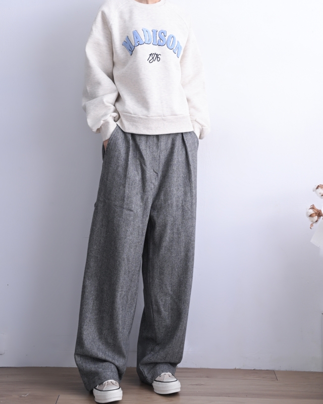 韓 混色綁帶前打折褲 2色 size