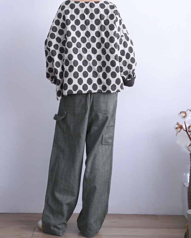 韓 混色綁帶前打折褲 2色 size