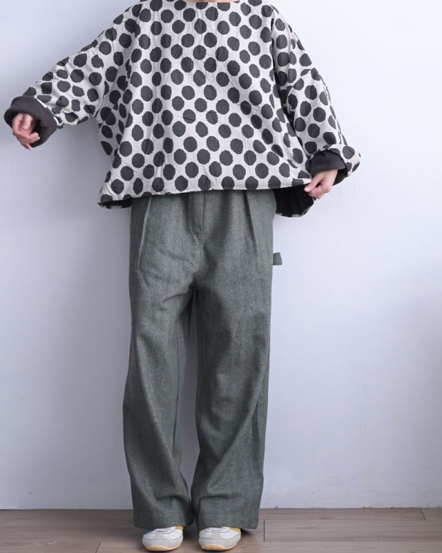 韓 混色綁帶前打折褲 2色 size