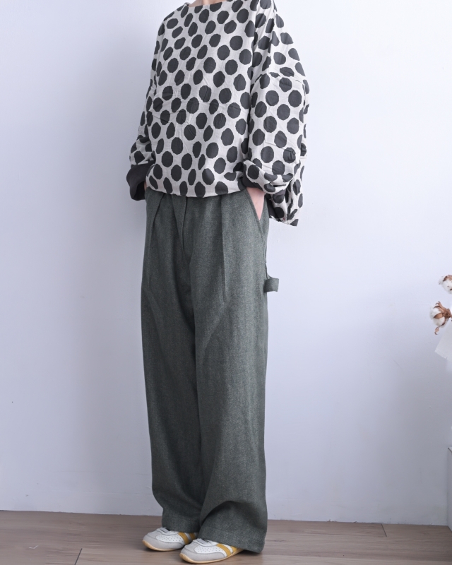 韓 混色綁帶前打折褲 2色 size