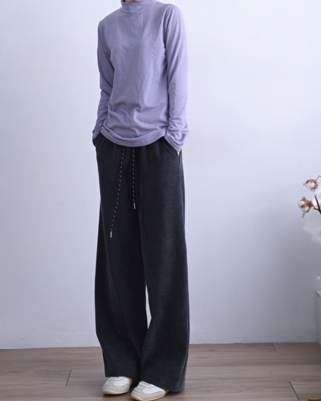 韓 綁帶絨寬褲 2色 size